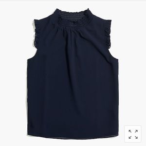 J Crew mock neck tank top in navy